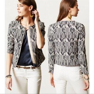 Anthropologie Hei Hei Tinsley Faifo Textured Jacquard Jacket Distressed Size 0